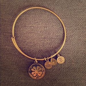 Gold Alex and Ani shamrock bracelet